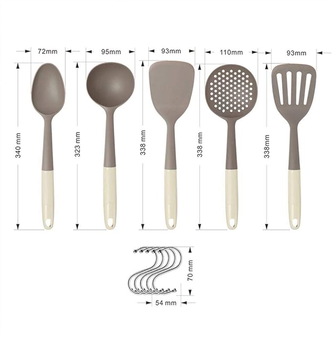10Pcs Non-stick Silicone Kitchenware Set Cooking Spatula Filter Spoon Convenient Cutlery Kit Spoon Spatula Cookware for Kitchen