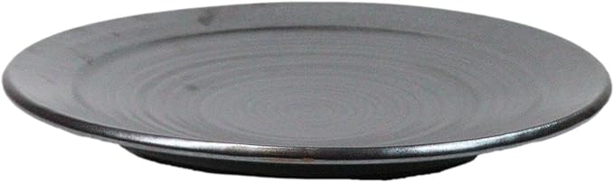 Ebros Gift Iron Black Clay Underglaze Technique Tetsu Kesho Porcelain Dinnerware Kitchen Set Asian Japanese Restaurant Supply (Pack Of 5 Large Round Dinner Plates 10 D)