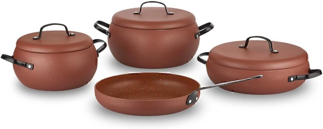 Korkmaz A2657 Cooking Set 7 Pieces Pot Easy to Clean Scratch Resistant