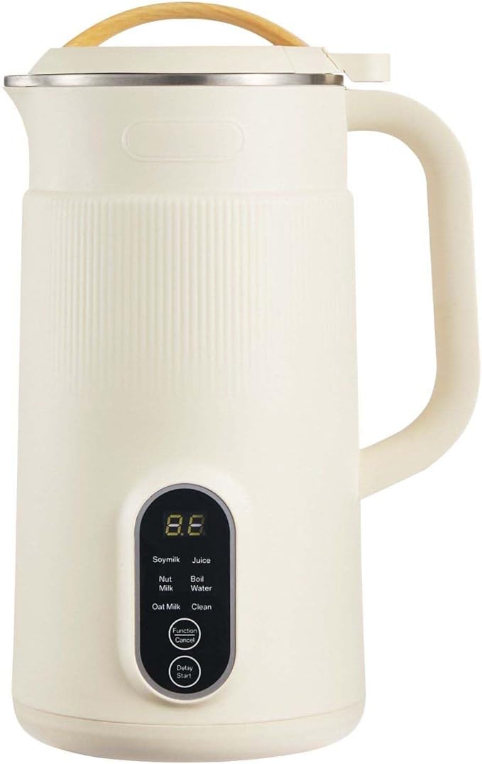 Nut Milk Maker 20oz Soy Milk Machine - 6-in-1 Oat Almond Rice Milk Juice Boil Water Self-Cleaning 12-Hour Delay Plant-Based Beverage Maker