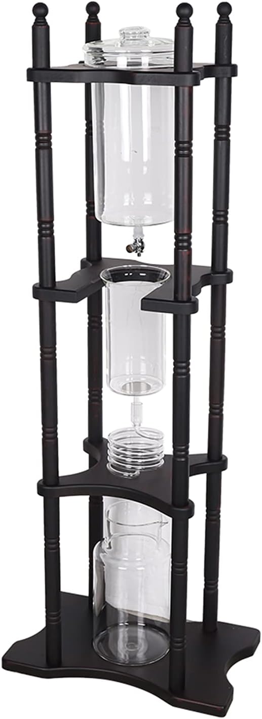 67.6 Oz Cold Brew Tower Large Capacity Cold Brew Coffee Maker with Scale Adjustable Time &amp Speed Ice Drip Coffee Maker for Coffee Shop About 25 Cups (Black)