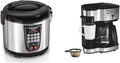 Hamilton Beach 20-Cup Programmable Rice Cooker Slow Cooker &amp Food Steamer with 14 Settings &amp 2-Way 12 Cup Programmable Drip Coffee Maker &amp Single Serve Machine Glass Carafe Auto Pause a