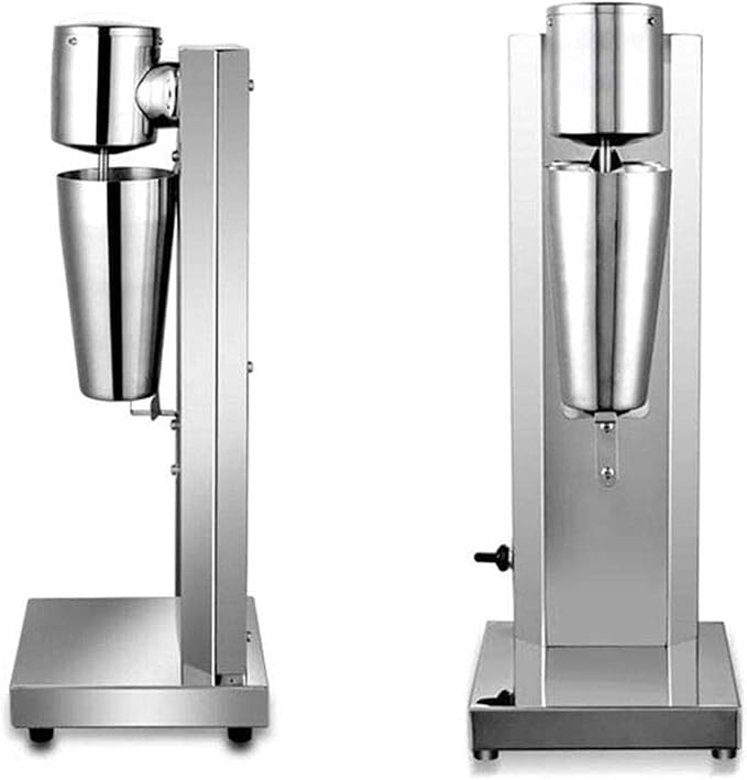 Milkshake Maker Machine Commercial Electric Milkshake Drink Mixer Stainless Steel Smoothie Milk Ice Cream Blender with 800Ml Cup Single Head (Silver)