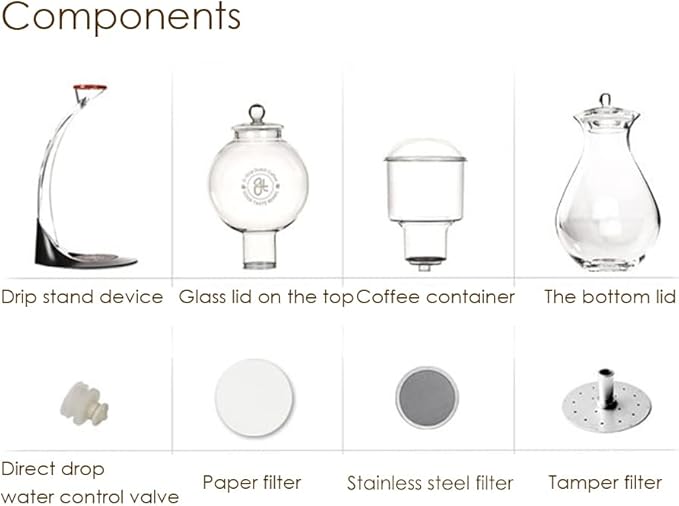 With molly Miracle Cold Brew Dutch Coffee Iced Coffee Maker Material stainless steel Home Hand Drip Dutch Machine 700ml For 6 People 19.68×12.20×8.26(in)