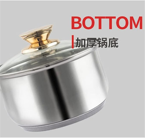 12-piece Stainless Steel Thickened Pot Kitchen Electromagnetic Gas Stove Frying Pan Milk Pot Set Cookware