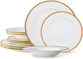 Noritake Rochelle Gold 12-Piece Dinnerware Set Service for 4