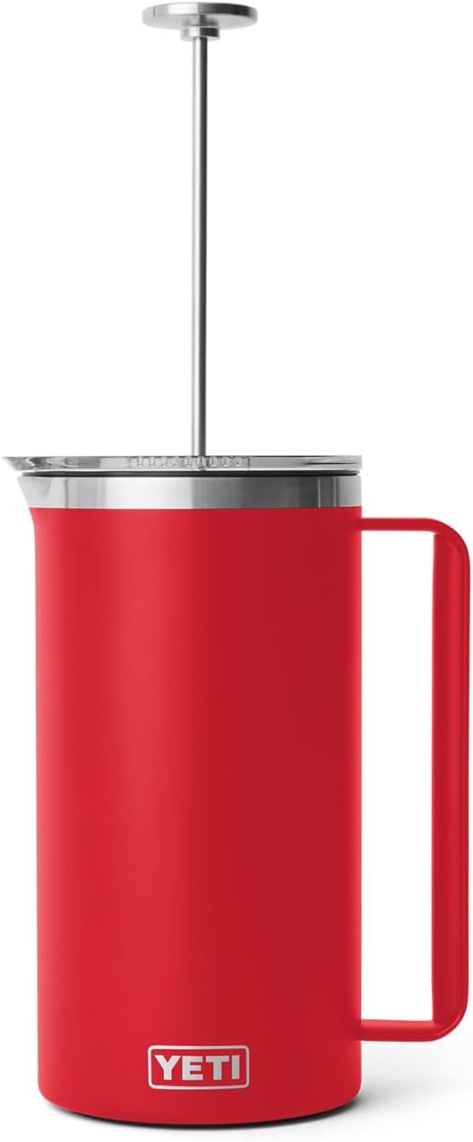 YETI Rambler 64 oz. French Press Coffee Maker with GroundsControl Filter Rescue Red