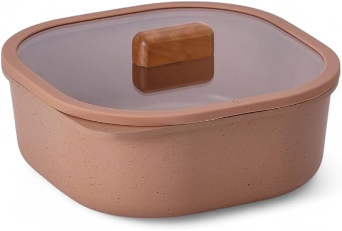 FIKA Objet Comfort 7-Piece Kitchen Nonstick Healthy Cooking Cookware Set with Lid Detachable Handle Induction Compatible All-in-One Kitcheware Easy to Store Great Gift Made in Korea (TERRACOTTA)