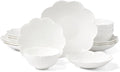 Lenox Dinnerware Set Studio 1414 Scallop 16-Piece Set Service For 4 Bone China Material Dishwasher &amp Microwave Safe Home And Kitchen Kitchen And Dining Plates And Bowls Sets (White 16 Piec