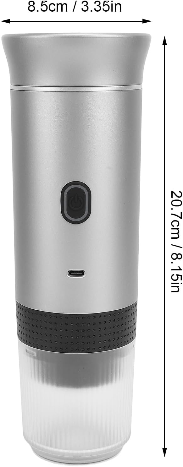 Portable Capsule Coffee Maker Mini Automatic Espresso Machine USB C Powered Compatible with Ground Coffee and Capsules Ideal for Home Travel Office and Camping