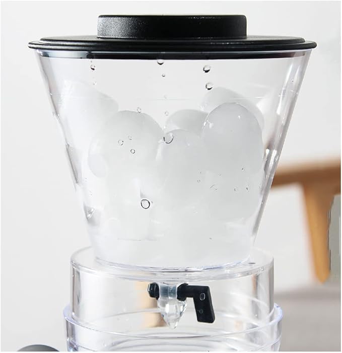 JITEM Cafetera Glass Ice Cold Dripper Coffee and Tea Maker Manual Dripper Brewer Maker with Filter Adjustable Water Flow Tabletop Coffee Maker for Coffee or Tea
