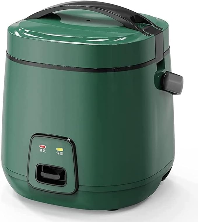 JYYBN Green Rice Cooker Retro with Portable Handle Mini Electric Rice Cooker with Removable Non Stick Rice Pot Fully Automatic