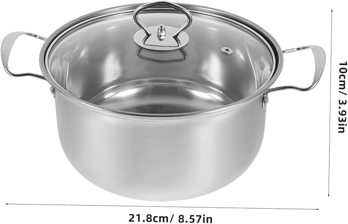Uonlytech Stainless Steel Cookware Set Pots and Pans Comfortable Handles Soup Pot Frying Pan Even Heating Easy Cleaning