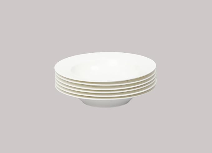 Bone China Rim Shape Elegance White 18pc Dinnerware Set