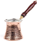 Copper Turkish Coffee Pot Cezve Ibrik Stovetop Coffee Maker Classic Design for 4 Cups Metallic Color One Piece - Copper One Size