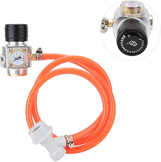 Tr21x4 Thread CO2 Kit with Gas Regulator and Hose Practical Accessory for Soda Beer Keg Brewing Excellent Quality Aluminum and Plastic Construction to Read Dial