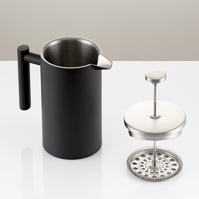 French Press Coffee MakerDouble Wall Stainless Steel Insulated Coffee Tea BrewerCoffee PotManual Espresso Coffee Machine (51oz)