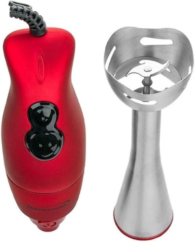 Immersion Blender Handheld 2 Speed Stick Blender with Stainless Steel Blades Red