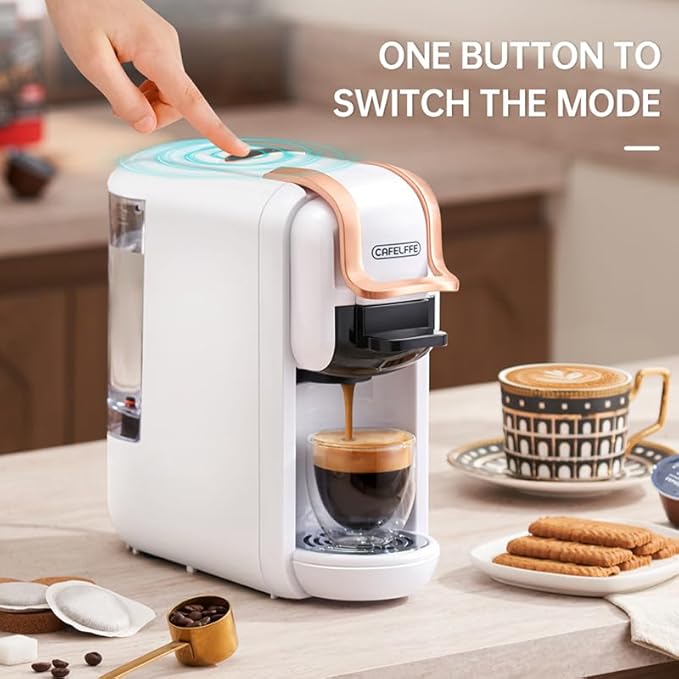 MK-603 Mini Multi Pod Coffee Maker 4 in 1 Hot/Cold Single Serve Capsule Espresso Machine Compatible with K Cup* Pods Nes* OriginalDG* Capsules and Ground Coffee Fast Brew Black
