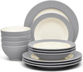 Noritake Colorwave Slate 12-Piece Rim Dinnerware Set Service for 4