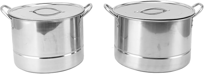4PCS Stainless Steel Soup Pot Set with 8 Lids Multipurpose Cookware for Cooking Steaming Stir Frying