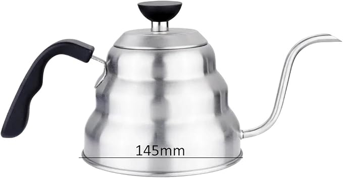 Silvery Gooseneck Coffee Maker Multi-purpose Kettle With Thermometer For Precise Pour-over Tea Brewing And Hot Water(1000ml with TEMP)