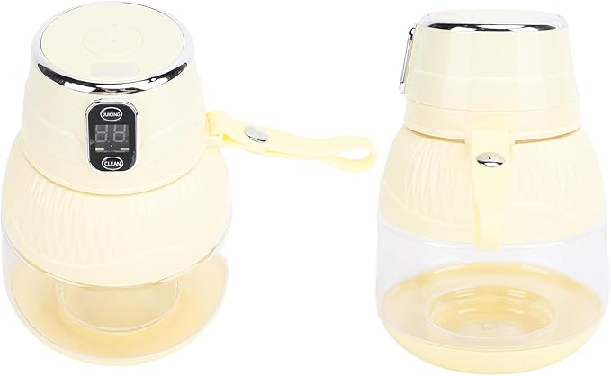 500ML Portable Juicer Cup for Smoothie Maker for Shakes and Cordless Blender Multifunctional Electric Blender with Travel Lid for Kitchen Home Office (Light Yellow)