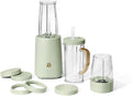 Personal Blender 12-Piece Set 240W Motor Emulsifying Stainless Steel Blade System 16oz Travel Cup with Straw BPA-Free Dishwasher Safe Jars (Sage Green)