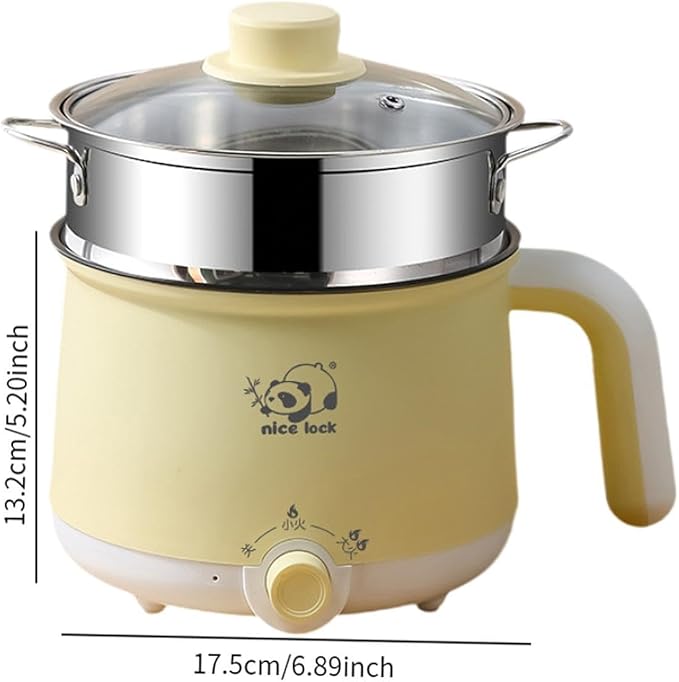 Multi Functional Mini Cooker Pot Noodles Cooker Multifunctional 2 Gear Boil Dry Protection Portable Cooking Pot for Dumpling steel steamer