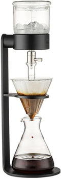 Iced Drip Coffee Maker Drip Cold Brew Coffee Maker with Stainless Steel Adjustable Valve 500ml Borosilicate Glass Pot Makes 2-3 Cups for Home Office Gifts
