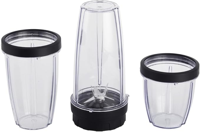 10-Piece Blender Set - Black - 300W - with 3 Jars (10oz 16oz 18oz) - 2 Drinking Lids - Stainless Steel Blade - 3 Jars - 3 Jar Lid - 1 Blade Assembly - 1 Main Body - 2 Cup Lids