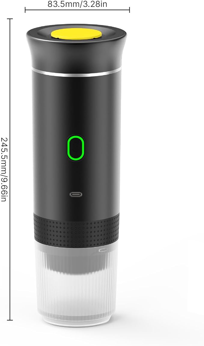 Irishom Portable Coffee Machine 3 in 1 Cordless Electric Coffee Maker Work with Capsule and Ground Coffee Cold Brew and Heating Coffee Maker with 150ml Cup