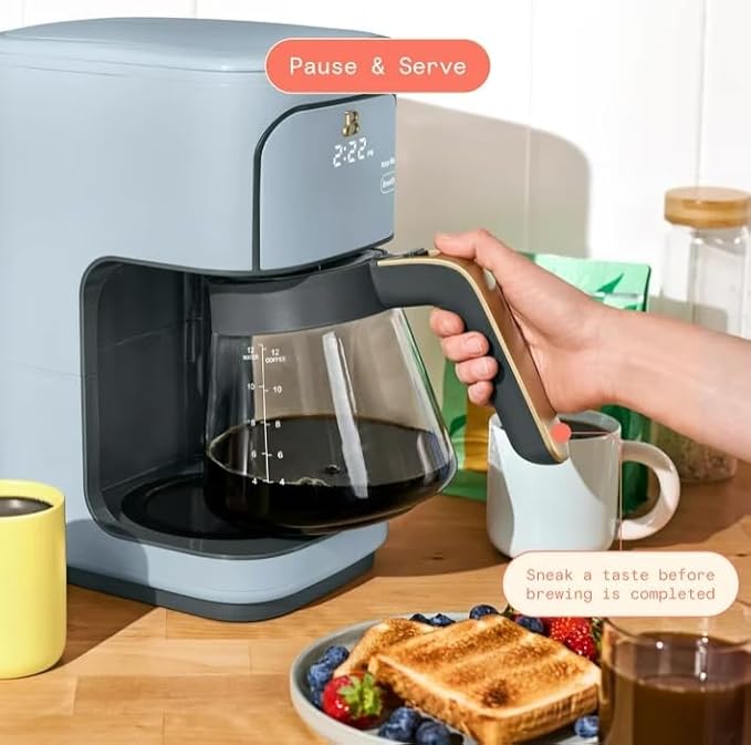 Beauti Coffee Maker 12 cup Programmable Brewing Versatility Advanced Programming 1200 W Keep Warm mode (Cornflower Blue)