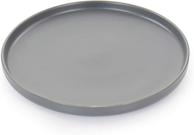 Luxmatte 20-Piece Stoneware Dinnerware Set – Modern Matte Finish Dish Set for 4 Microwave &amp Dishwasher Safe – Includes Dinner Plates Salad Plates Bowls and Mugs in Four Colors (Dark Grey)