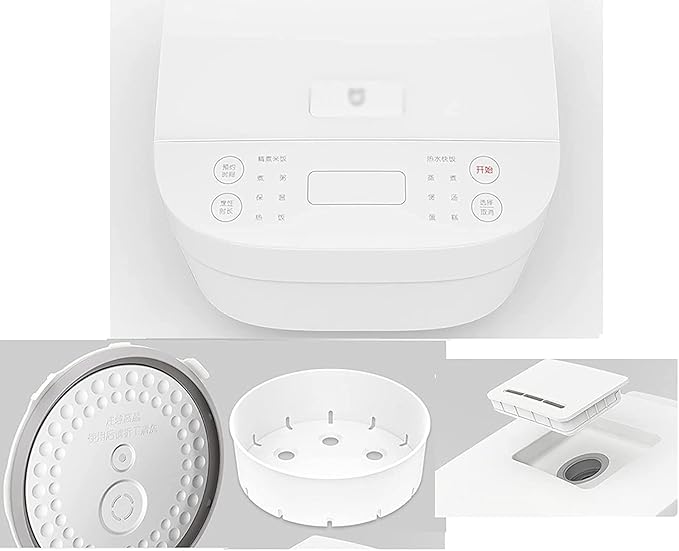 Rice Cooker &amp Steamer 3/4L Large Capacity Curved Non-Stick Liner for Family Dormitory for 1~4 People Rice Cooker (4l) ()