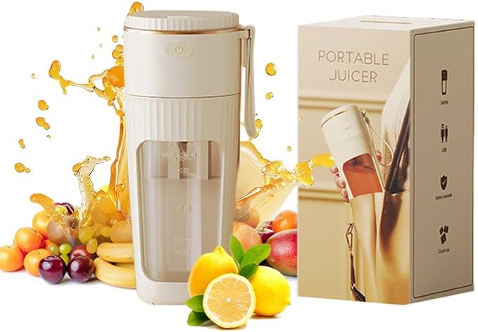 12.8 oz Personal Blender for Smoothies &amp Shakes USB Rechargeable Mini Blender with Travel Bottle Portable Mixer for Juice Protein Shakes – Ideal for Office Gym Travel (G0318)