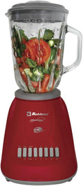 Koblenz LKM-5970 VR Blender 500W Motor 51 Oz. Glass Jar 10-Speed Blender for Smoothies Milkshakes Purees 4 Stainless Steel Blades Metal Coupling Home and Kitchen Appliances Red
