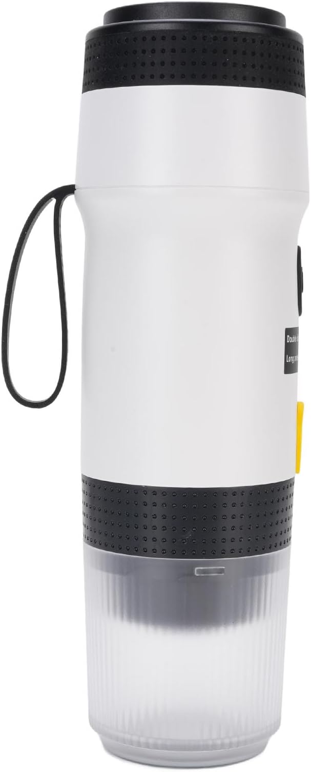 Portable Coffee Maker Automatic Capsule Coffee Machine with 304 Stainless Steel Construction Operating 75W 12V Power System and Compact Design for Outdoor Travel (White)
