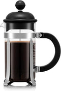 Bodum Caffettiera French Press Coffee Maker Black Plastic Lid and Stainless Steel Frame 3-Cup 12-Ounce