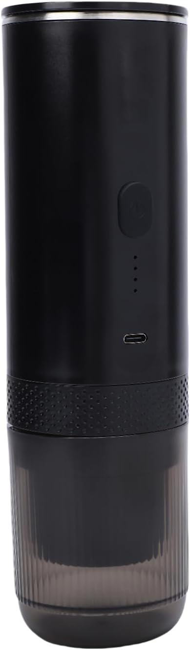 Focket Portable Machine 20Bar Pressure 7500mAh Battery Rechargeable USB C Dual Use Coffee Maker with Ground Coffee Capsules for Travel Outdoor Office Home (Black)