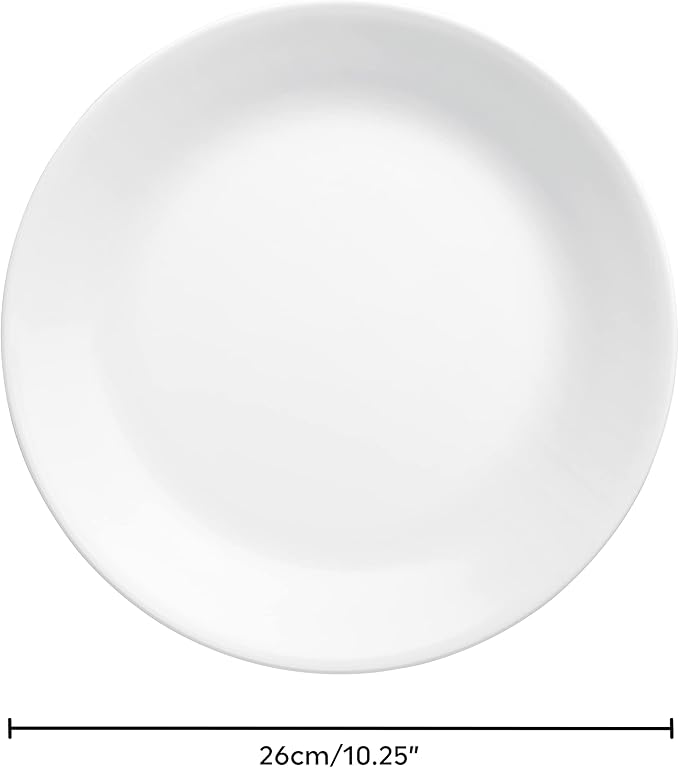 Corelle Vitrelle 4-Pieces 10.25 Glass Dinner Plates &amp Vitrelle 18-Piece Service for 6 Dinnerware Set &amp Vitrelle 6-Piece Salad Plates Set