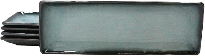 Ebros Gift Blue Sky Stars Artistic Seikai Porcelain Collection Dinnerware Serveware Kitchenware Set Asian Japanese Dining Restaurant Supply (Pack Of 5 Rectangular Serving Platter 14L)