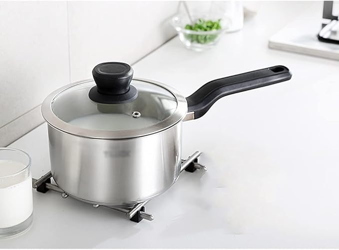 Cookware 6 Piece Cookware Set Stainless Steel Household Frying Pan Soup Pot Set Steamer Frying Pan Glass Lid Kitchen Utensils (Color : A Size A As the picture sho