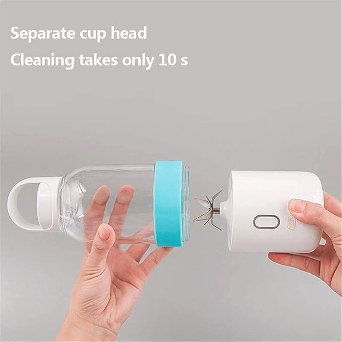 Portable Blender Personal Blender with Rechargeable USB Made with BPA-Free Material Portable Juicer for Smoothie Fruit Juice Milk Shakes 550ml (Color : Blue) (Yellow)