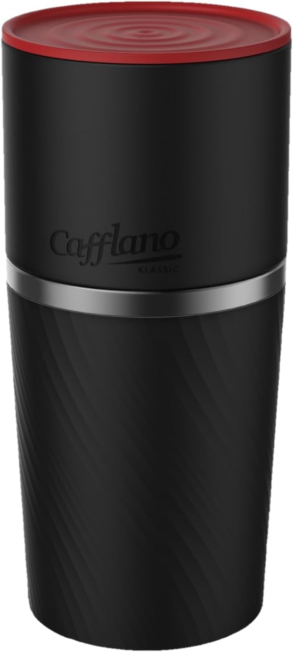 Cafflano Klassic : All-in-1 Drip Kettle+Grinder+Permanent Stainless Filter Dripper+Double-wall Tumbler Pourover Coffee Maker for Camping &amp Travel