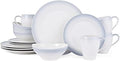 Mikasa Swirl Ombre Grey 16 Piece Dinnerware Set Service for 4