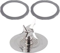 ABBZ-Silicone Rubber Gasket Set(2 Pcs) 182341-000-842 With Stainless Steel Blender Cutter Blade 164160 For Oster Pro 1200