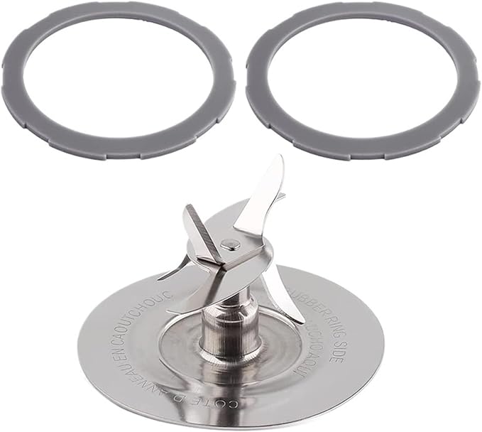 ABBZ-Silicone Rubber Gasket Set(2 Pcs) 182341-000-842 With Stainless Steel Blender Cutter Blade 164160 For Oster Pro 1200