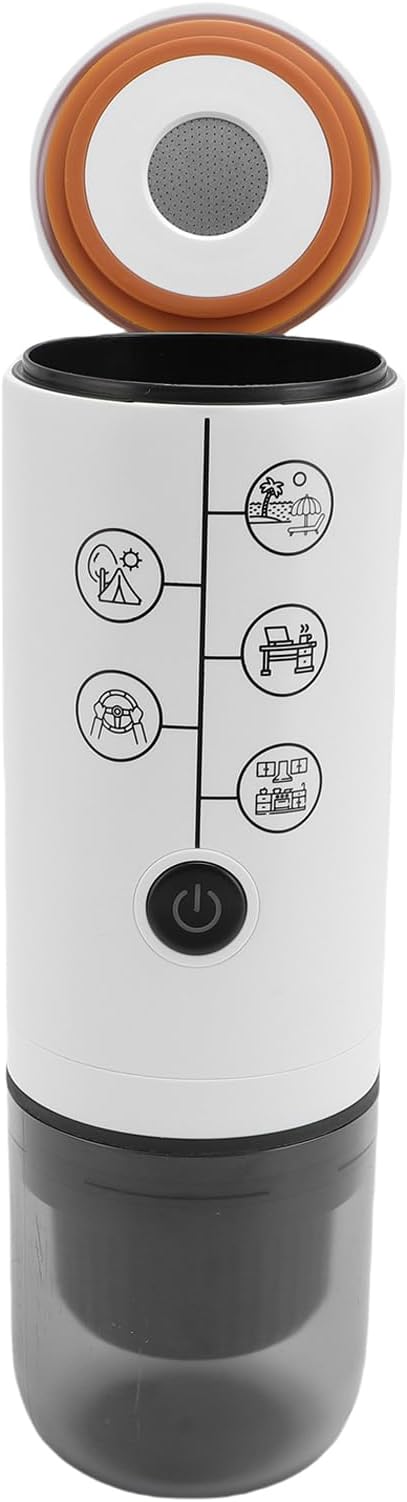 Portable Coffee Maker Automatic 17 Bar Automatic Coffee Maker Workand USB Rechargeable for Travel RV Back Packing and Office Black