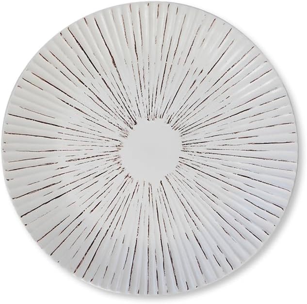 Artesa Organics Shell Ceramic Dinnerware Set White Matte Hand-Painted 4-Piece Place Setting with Dinner Plate Salad Plate Bowl Mug Microwave Safe